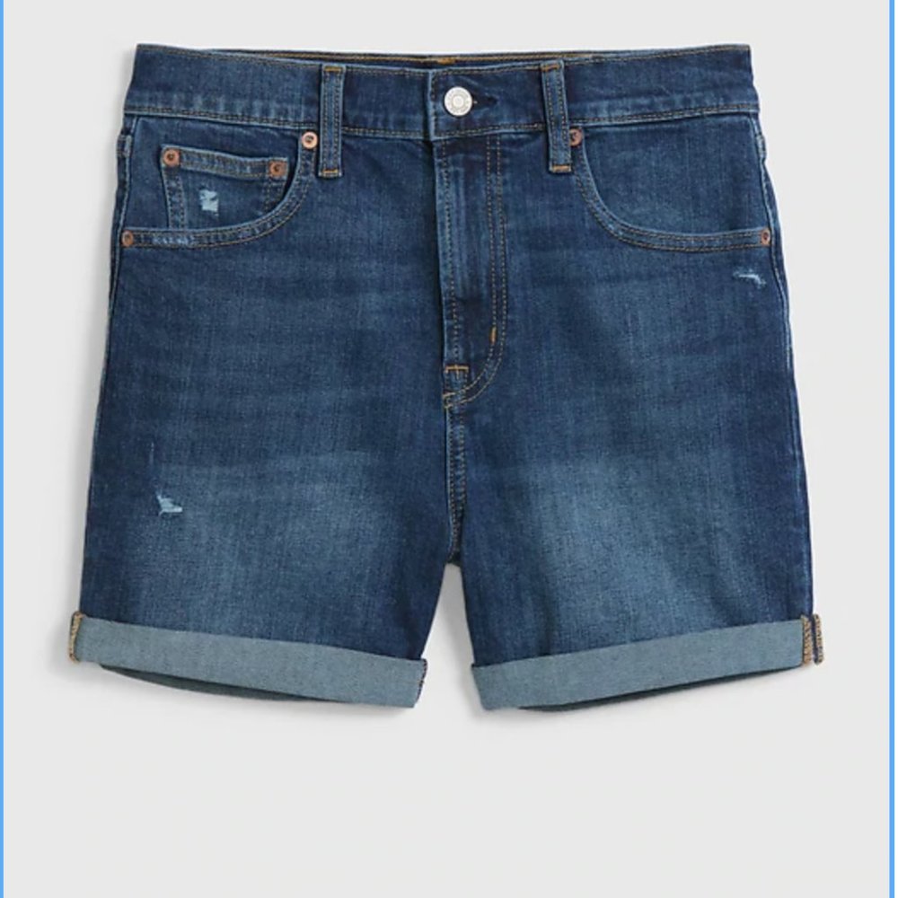 4" High Rise Denim Shorts